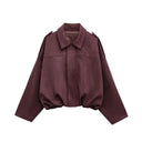 MUJER Faux Suede Bomber Jackets for Women Zip Oversized Jacket Woman Outerwears Padded Varsity Jackets Streetwear Women's Coats