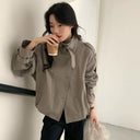 Women's Loose Short Trench Coat Solid Stand Collar Double Breasted Cropped Windbreaker 2026 New Autumn Casual Lady Trench Coats