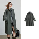 TOYOUTH Women Trench Coat 2025 Autumn New Barn Style Stand Up Collar Lightweight Mid Length Windbreaker Jacket