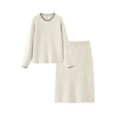 Semir Women Knit Set Color Block Two Piece Design Soft Touch Straight Skirt 2026 Winter Coordinated Look Everyday Style