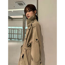 American Style Fashion Trench Coat for Women 2025 Autumn New Mid To Long Style Popular Thin Jacket Female Clothing