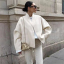 Women's Autumn Coat Fashion Beautiful Loose Temperament Women's Jacket Cardigan Coat Temperament Long Sleeve Short Woolen Coat