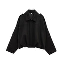 MUJER Faux Suede Bomber Jackets for Women Zip Oversized Jacket Woman Outerwears Padded Varsity Jackets Streetwear Women's Coats