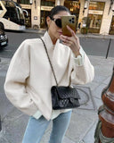 Women's Autumn Coat Fashion Beautiful Loose Temperament Women's Jacket Cardigan Coat Temperament Long Sleeve Short Woolen Coat