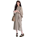 2025 New Style Maternity Two Piece Set for Spring and Autumn French Lazy High-End Sense Shawl Knitted Dress Outfit