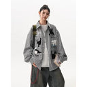 Women Plaid Long Sleeve Shirt Cat Embroidery Loose Casual Sun  Blouse Thin Breathable Shacket Tops