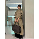 American Style Fashion Trench Coat for Women 2025 Autumn New Mid To Long Style Popular Thin Jacket Female Clothing