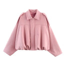 HH Autumn Women Loose Casual Oversize Jacket Vintage Solid Long Sleeve Zipper Suede Coat New Fashion Female Y2K Streetwear