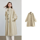TOYOUTH Women Trench Coat 2025 Autumn New Barn Style Stand Up Collar Lightweight Mid Length Windbreaker Jacket