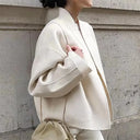 Women's Autumn Coat Fashion Beautiful Loose Temperament Women's Jacket Cardigan Coat Temperament Long Sleeve Short Woolen Coat