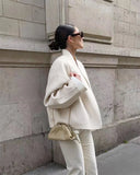 Women's Autumn Coat Fashion Beautiful Loose Temperament Women's Jacket Cardigan Coat Temperament Long Sleeve Short Woolen Coat